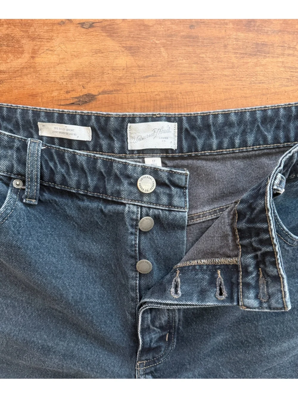 90s Baggy Black Wash Denim Cutoff Shorts